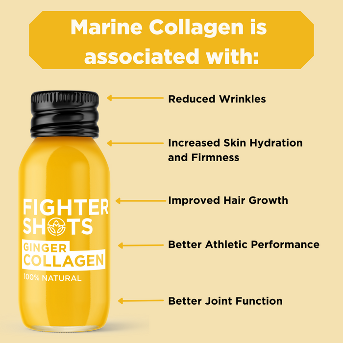 Fighter Shots - 100% Natural Ginger and Marine Collagen Shot 60ml 12 x 60ml