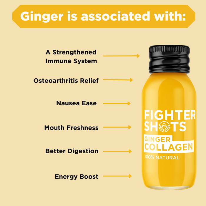 Fighter Shots - 100% Natural Ginger and Marine Collagen Shot 60ml 12 x 60ml