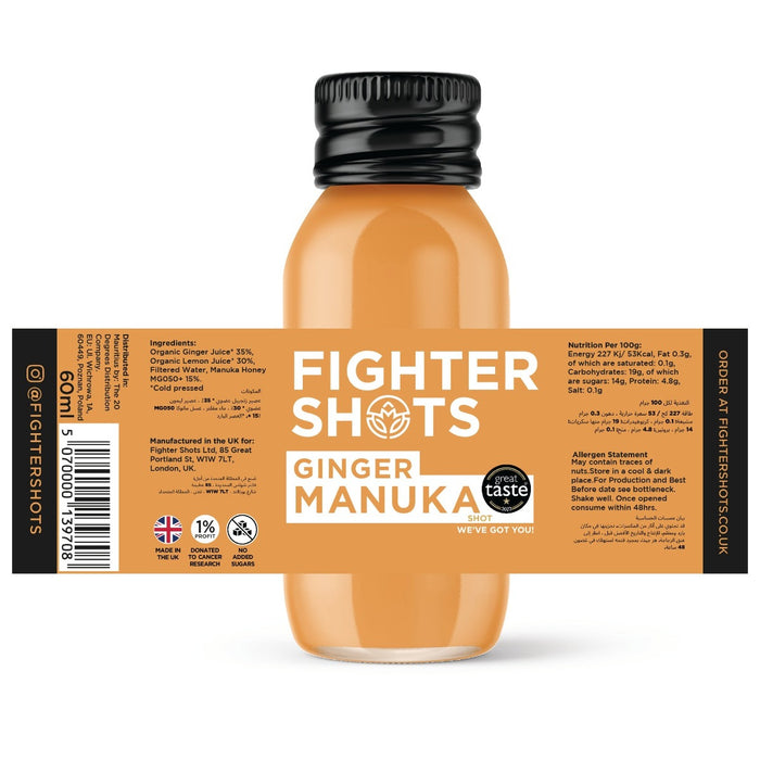 Fighter Shots - Ginger and Manuka Honey Shots 12 x 60ml