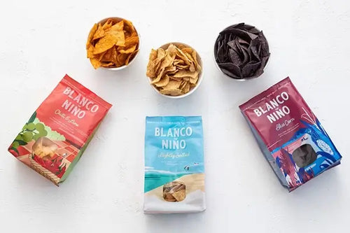 Blanco Nino Tortilla Chips, 3 Flavours and 3 Bowls