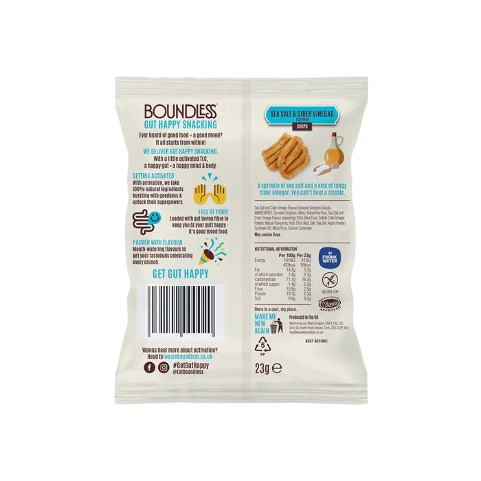 Boundless - Sea Salt & Cider Vinegar Activated Chips 24 x 23g Back