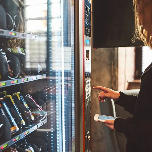 Buying a snack from a vending machine