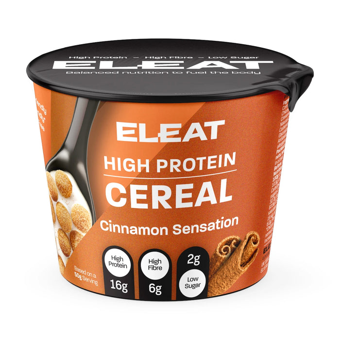 ELEAT - High Protein Cinnamon Sensation Cereal Balls 8 x 50g Pots