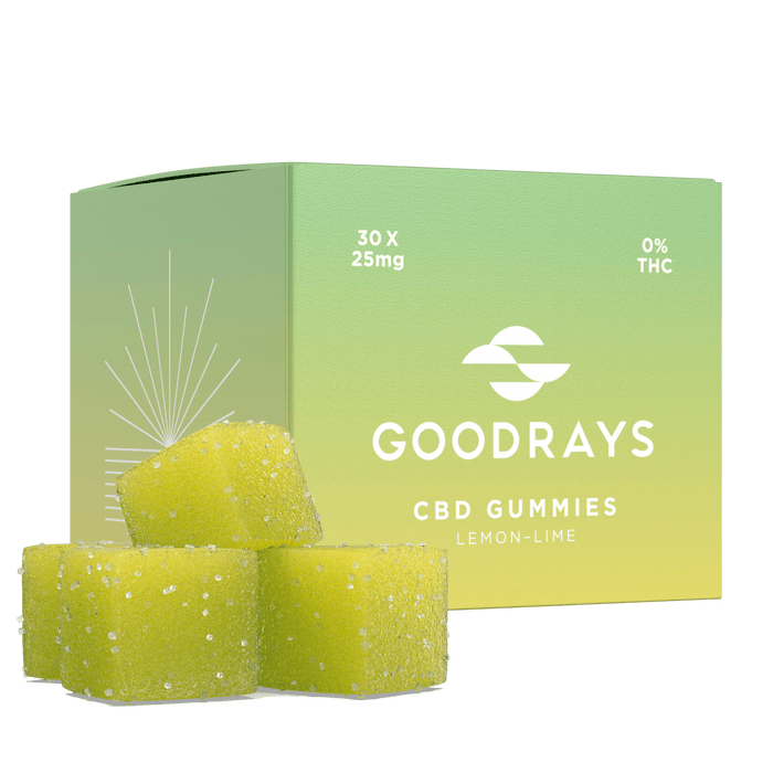 Goodrays - Lemon Lime CBD Gummies 25mg CBD 12 x 30 Gummies