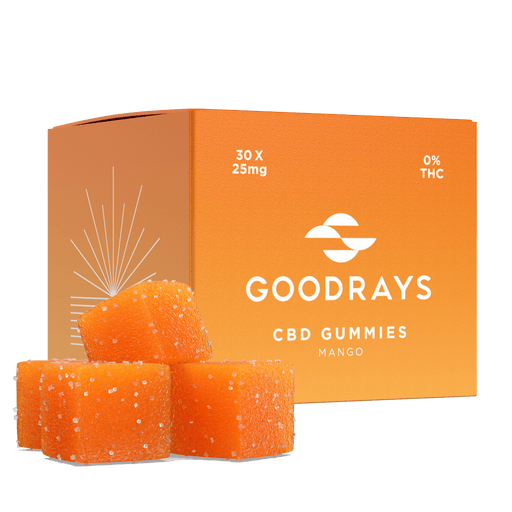 Goodrays - Mango CBD Gummies 25mg CBD 12 x 30 Gummies