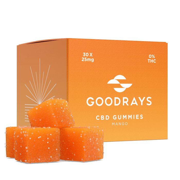 Goodrays - Mango CBD Gummies 25mg CBD 12 x 30 Gummies