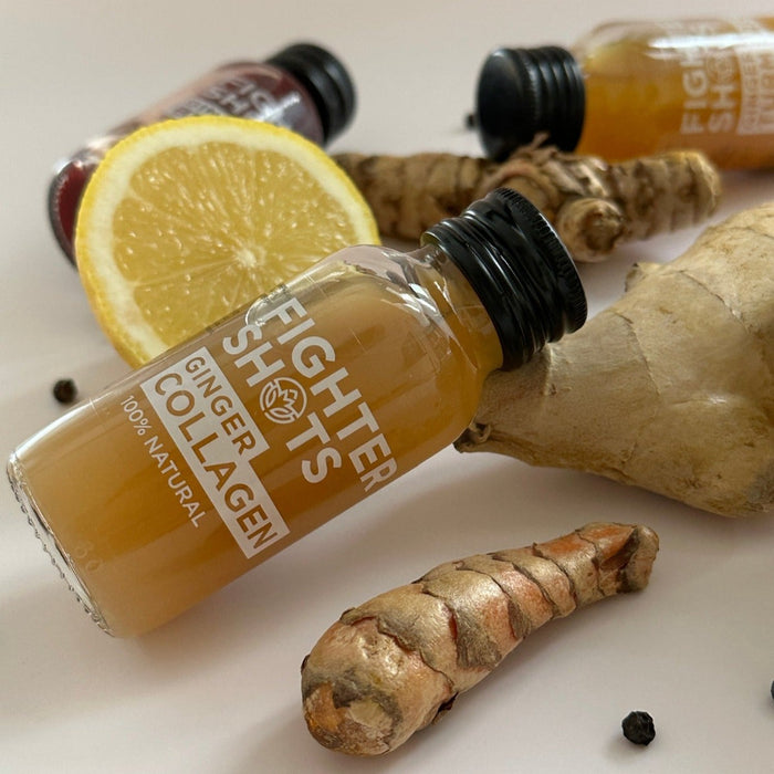 Fighter Shots - 100% Natural Ginger and Marine Collagen Shot 60ml 12 x 60ml