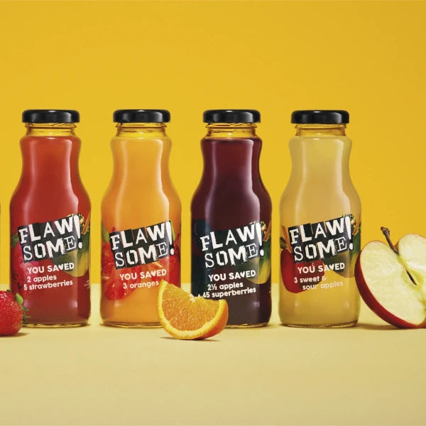 4 bottles of Flawsome juices
