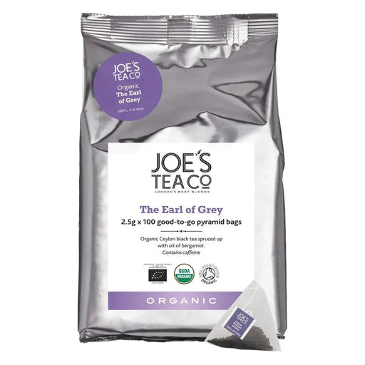 Joe's Tea Co. - The Earl of Grey Tea 6 x 100 Pyramid Teabags