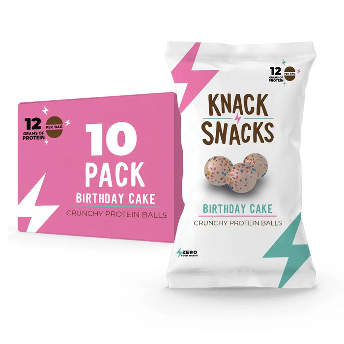 Knack Snacks - Birthday Cake Crunchy Protein Balls 10 x 34g Box
