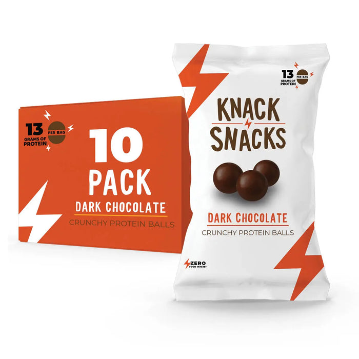 Knack Snacks - Dark Chocolate Crunchy Protein Balls Box of 10 x 34g