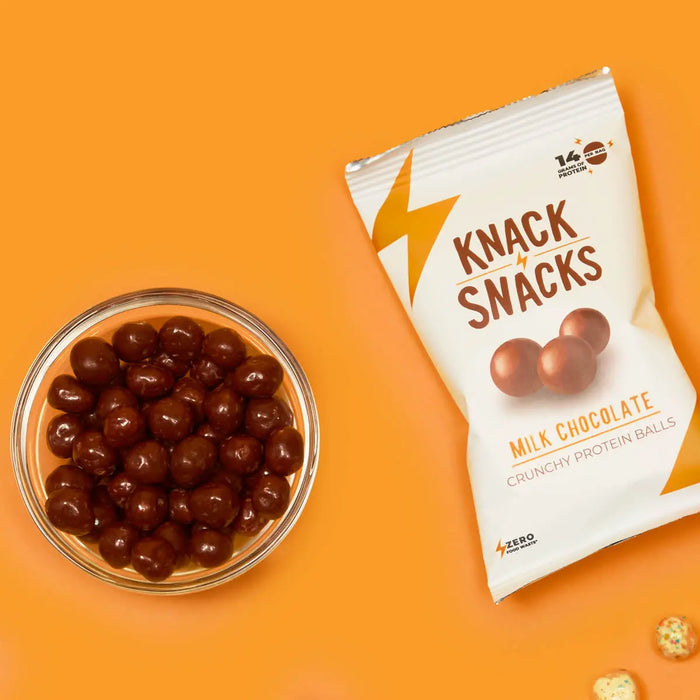 Knack Snacks - Milk Chocolate Crunchy Protein Balls 10 x 34g Lifestyle