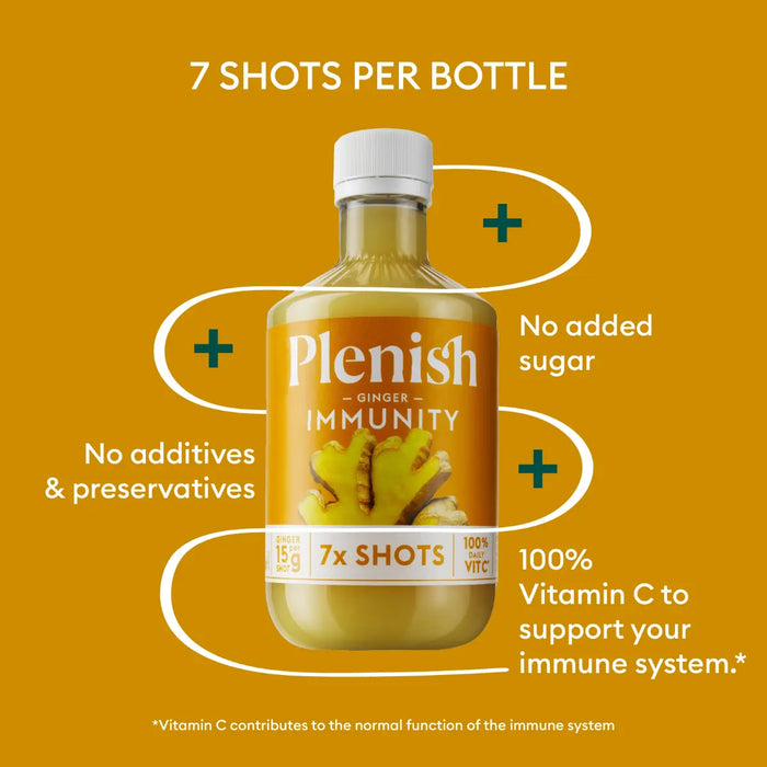 Plenish Ginger Immunity Shots Pack 4 x 420ml Dosing Bottles