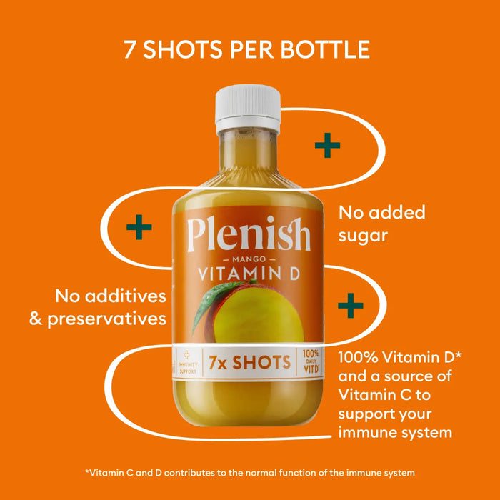 Plenish Mango Vitamin D Shots Pack 4 x 420ml Dosing Bottles