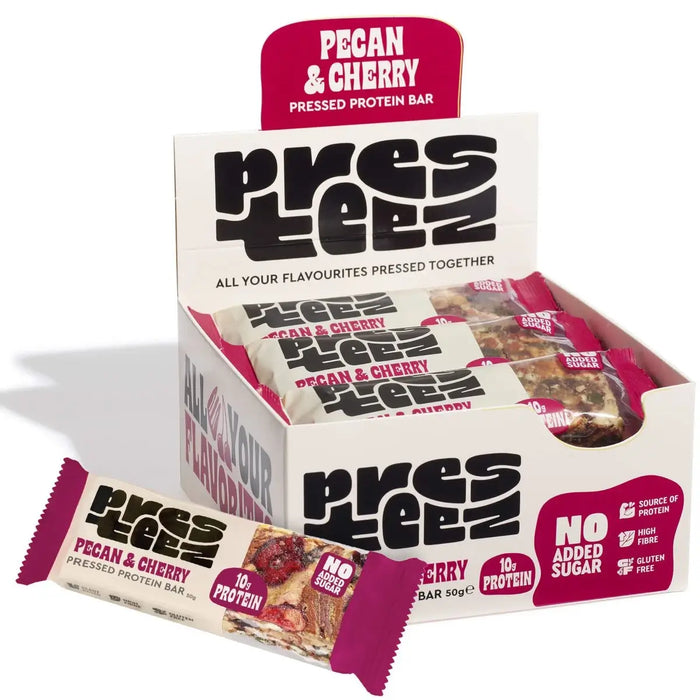 Presteez - Protein Pressed Bar Pecan & Cherry 12 x 50g