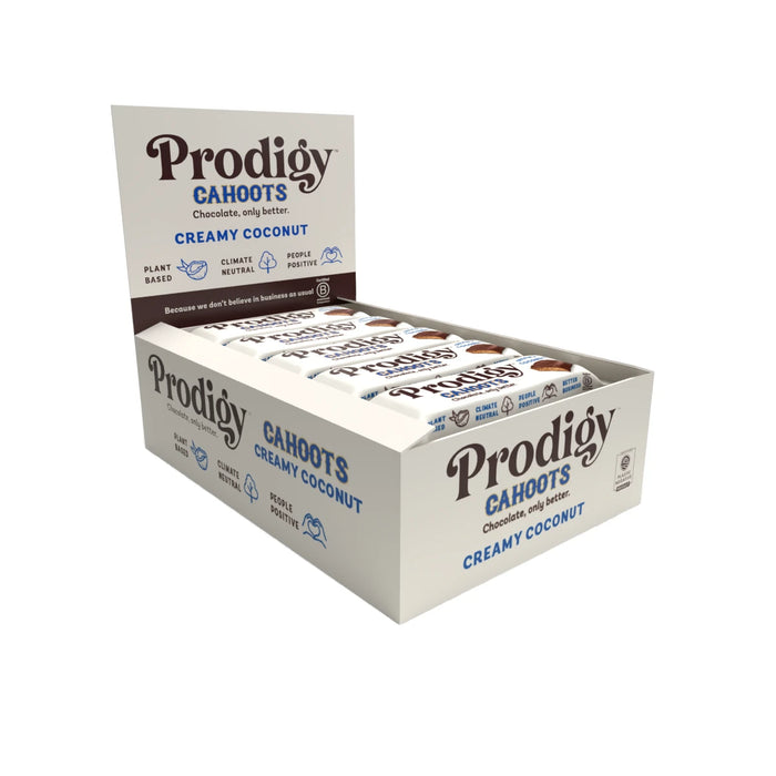 Prodigy - Cahoots Creamy Coconut Chocolate Bar 15 x 45g Side
