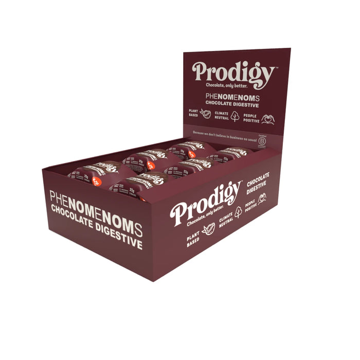 Prodigy - Phenomenoms Chocolate Coated Digestive Biscuit 12 x 32g Side
