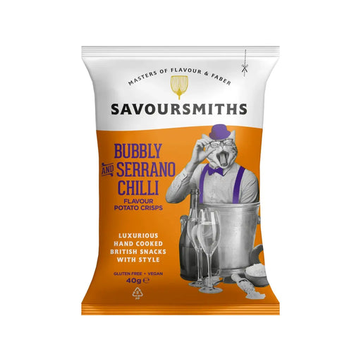 Savoursmiths  - Bubbly and Serrano Chili Luxury Potato Crisps 24 x 40g