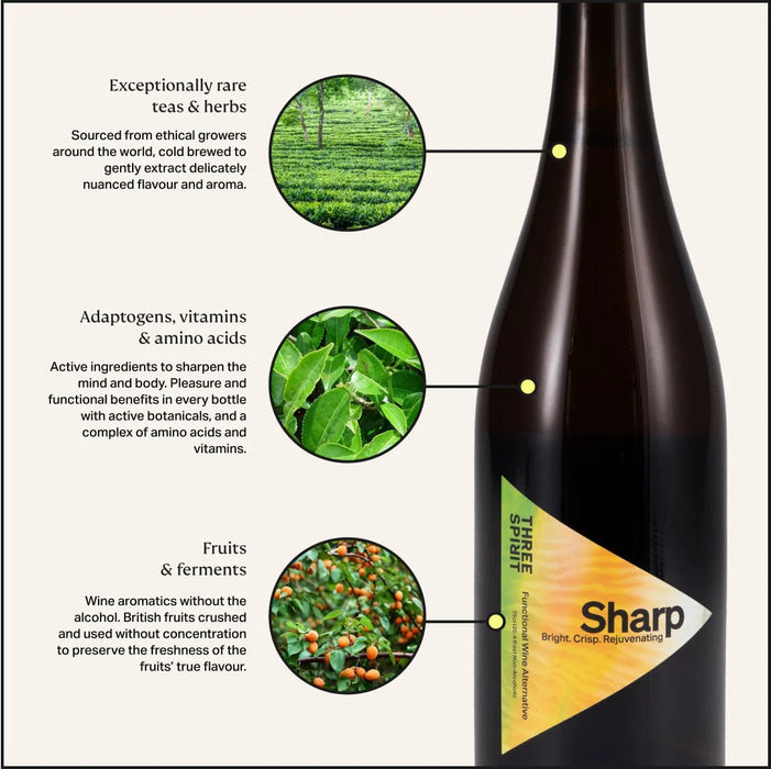Three Spirit - Blurred Vines Sharp Non Alcoholic Wine 0% ABV 6 x 750ml