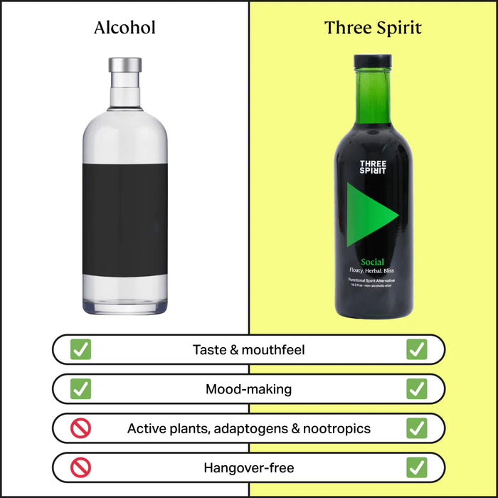 Three Spirit - Social Non Alcoholic Spirit 0% ABV 12 x 500ml