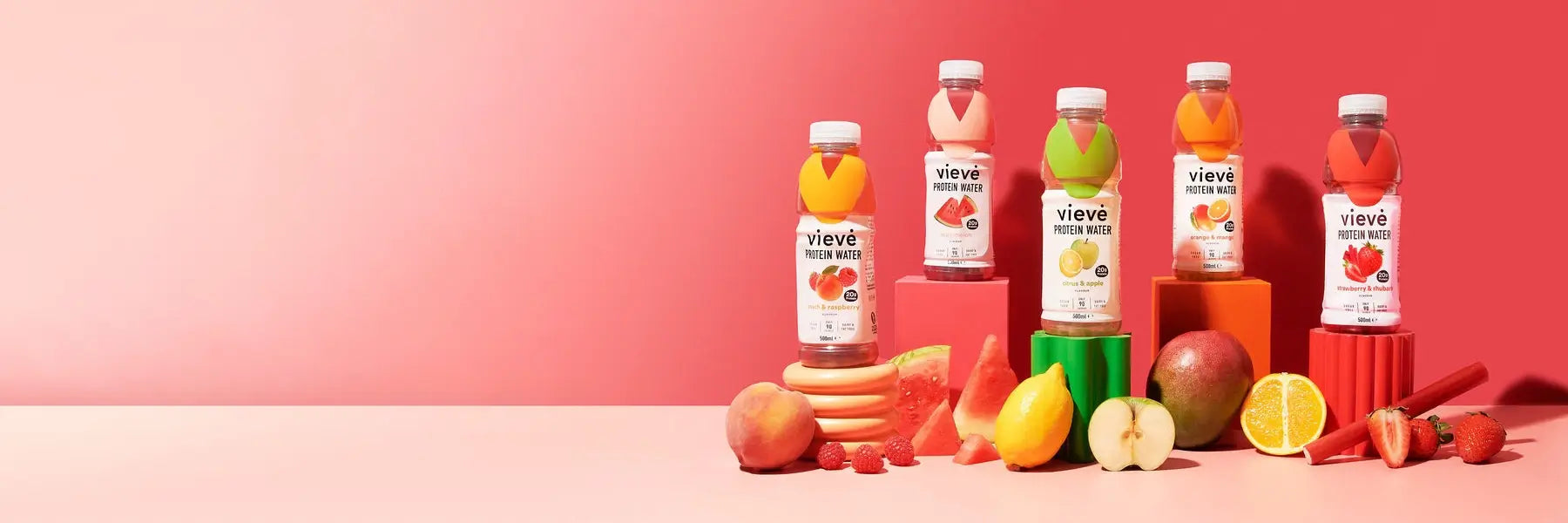 Vieve protein water drinks and fruit