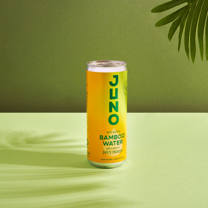 Juno Bamboo Water - Juicy Mango 250ml Coloured Background