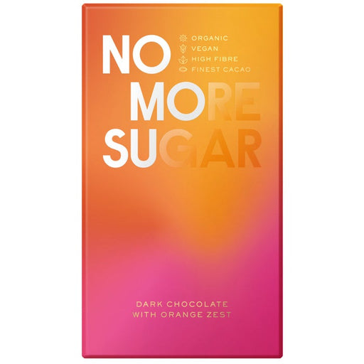 Case of 10 x 90g Organic No Sugar Dark Chocolate with Orange Zest Bar from Nomosu.