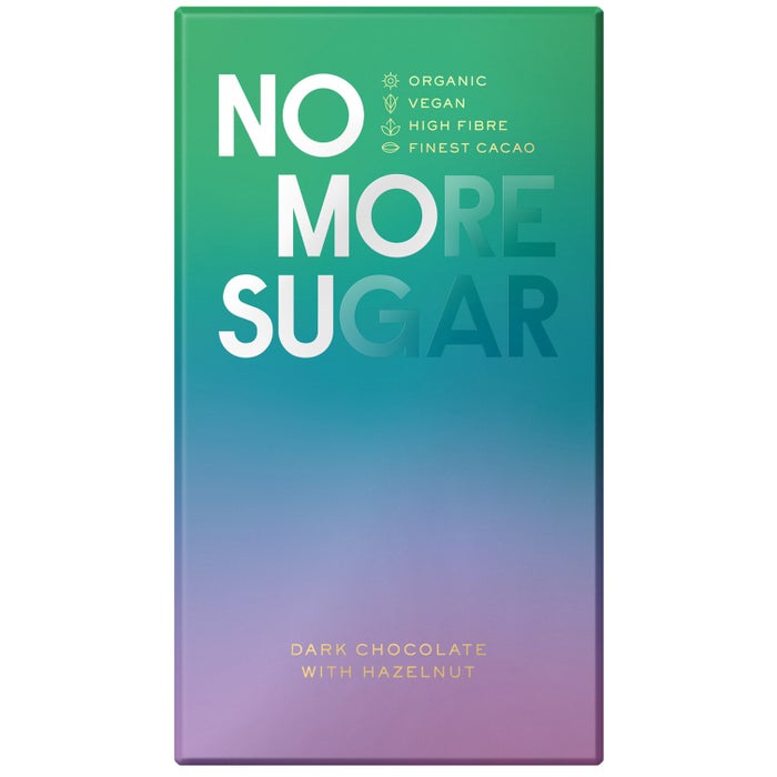 Case of 10 x 90g Organic No Sugar Dark Chocolate with Hazelnut Bar from Nomosu.