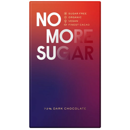Case of 10 x 85g Organic No Sugar 72% Dark Chocolate Bar from Nomosu.