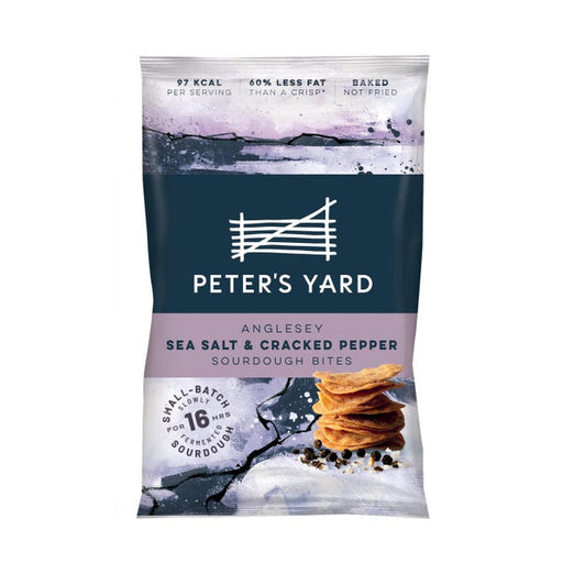 Case of 8 x 90g Anglesey Sea Salt & Cracked Pepper Sourdough Bites from Peter's Yard.