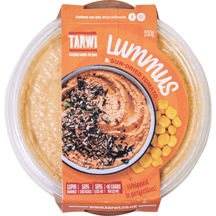 Lummus & Sun-dried Tomato - Lupin Bean Hummus 6 x 200g | Tarwi