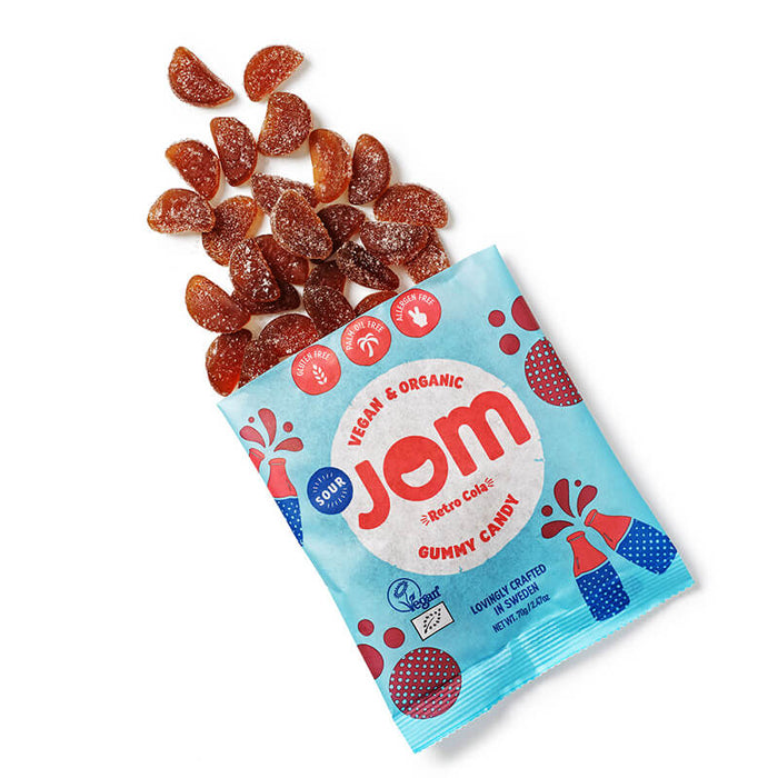 JOM Organic and Vegan Sour Retro Cola Gummies 16 x 70g