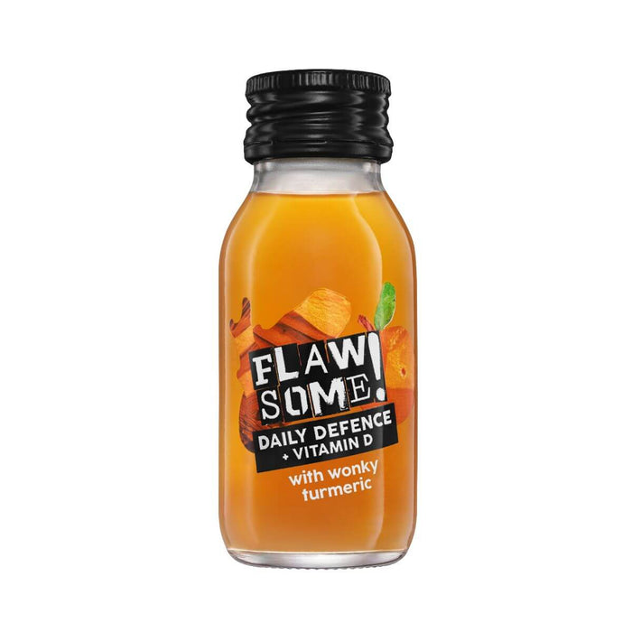 Wholesale Flawsome! Drinks Daily Defence Vitamin D Turmeric Shot 12 x 60ml - FodaBox Trade
