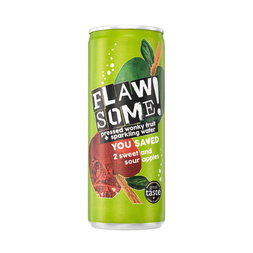 Wholesale Flawsome! Drinks Sweet & Sour Apple Lightly Sparkling Juice Drink 24 x 250ml - FodaBox Trade