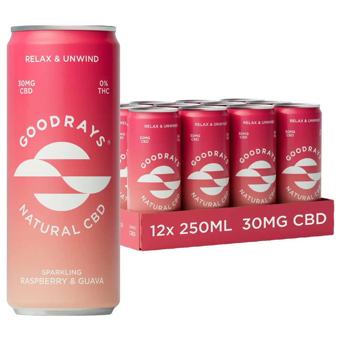 Wholesale Goodrays - CBD Drink 30mg CBD Raspberry & Guava 12 x 250ml