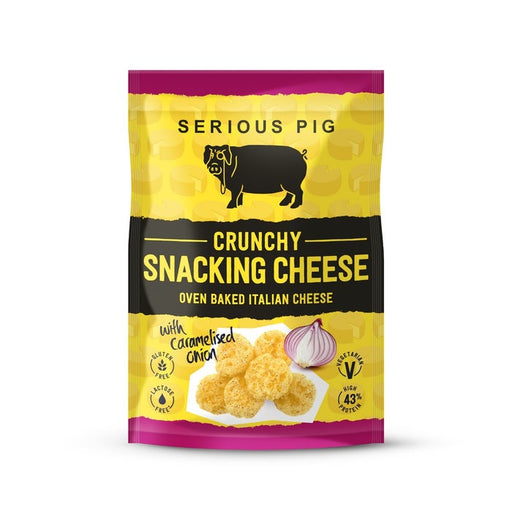 Case of 24 x 24g Crunchy Snacking Cheese with Caramelised Onion from Serious Pig