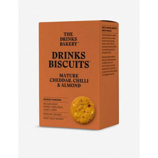 Case of 4 x 110g Mature Cheddar, Chilli & Almond 'Luxury Sharing Pack' Biscuits from The Drinks Bakery.