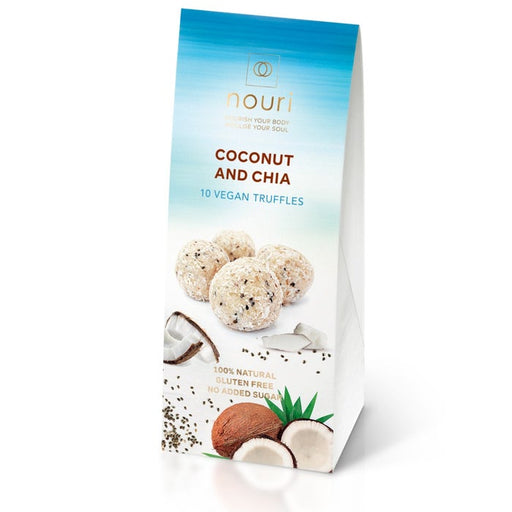 Case of 8 x 100g Coconut & Chia Vegan Truffles from Corte Diletto UK.