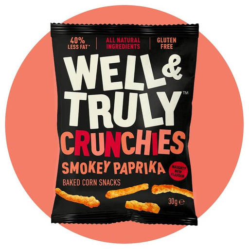Case of 10 x 30g Gluten-free Crunchy Smokey Paprika Sticks from Well & Truly.