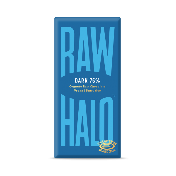 Case of 10 x 70g Organic Dark 76% Raw Chocolate from Raw Halo.
