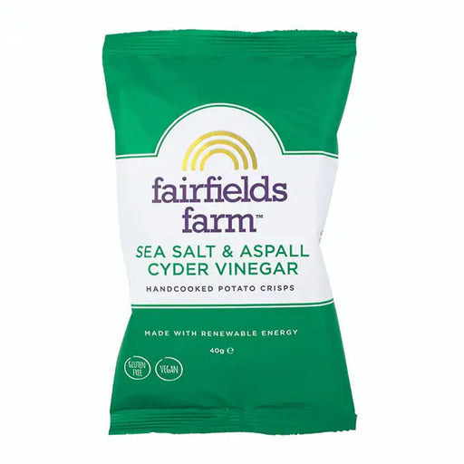 Case of 36 x 40g Aspall Cyder Vinegar & Sea Salt Crisps from Fairfields Farm Crisps.