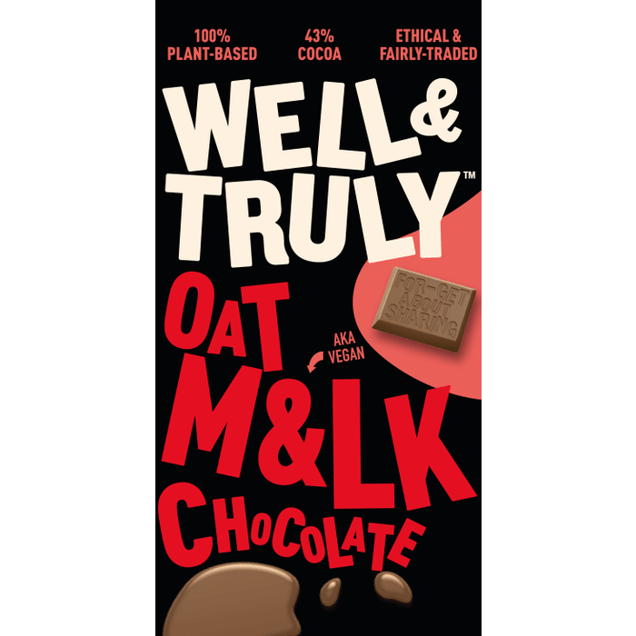 Case of 10 x 90g Oat M&lk Chocolate Bar from Well&Truly