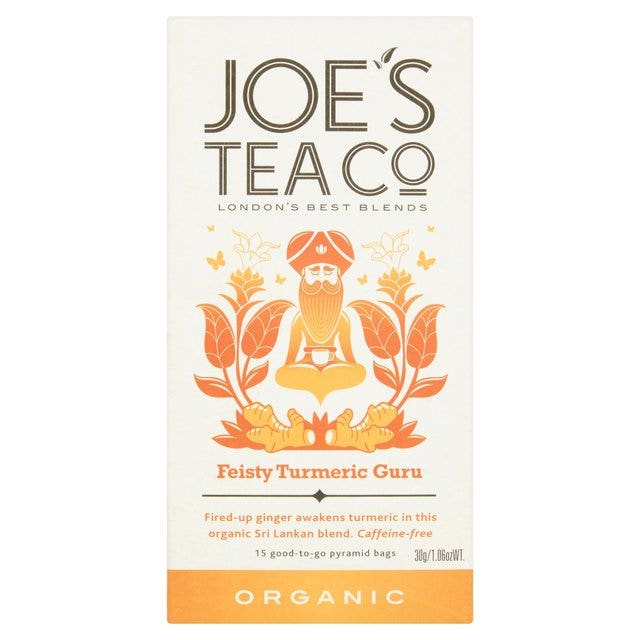 Case of 6 x 15 Teabags Organic Feisty Turmeric Guru Herbal Infusion from Joe's Tea Co.