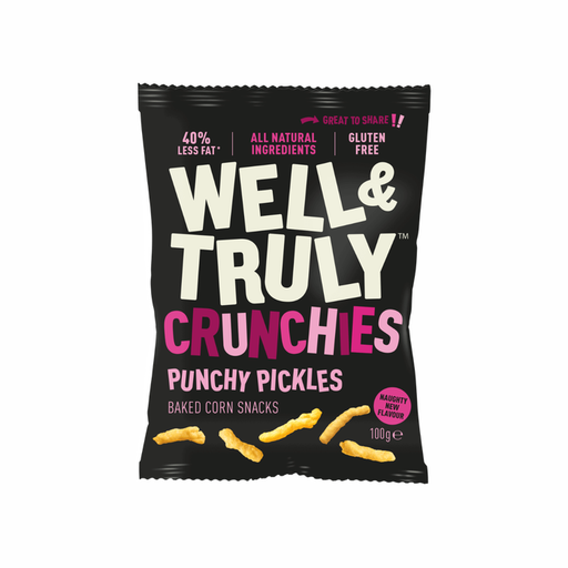 Case of 14 x 100g Punchy Pickled Crunchies Baked Corn Snacks from Well&Truly